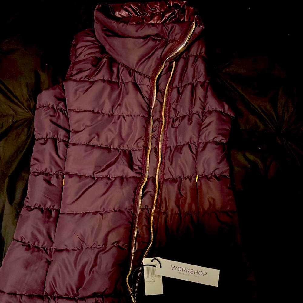 Workshop Republic Clothing Puffer Vest Mew With Tags! Size XL purple